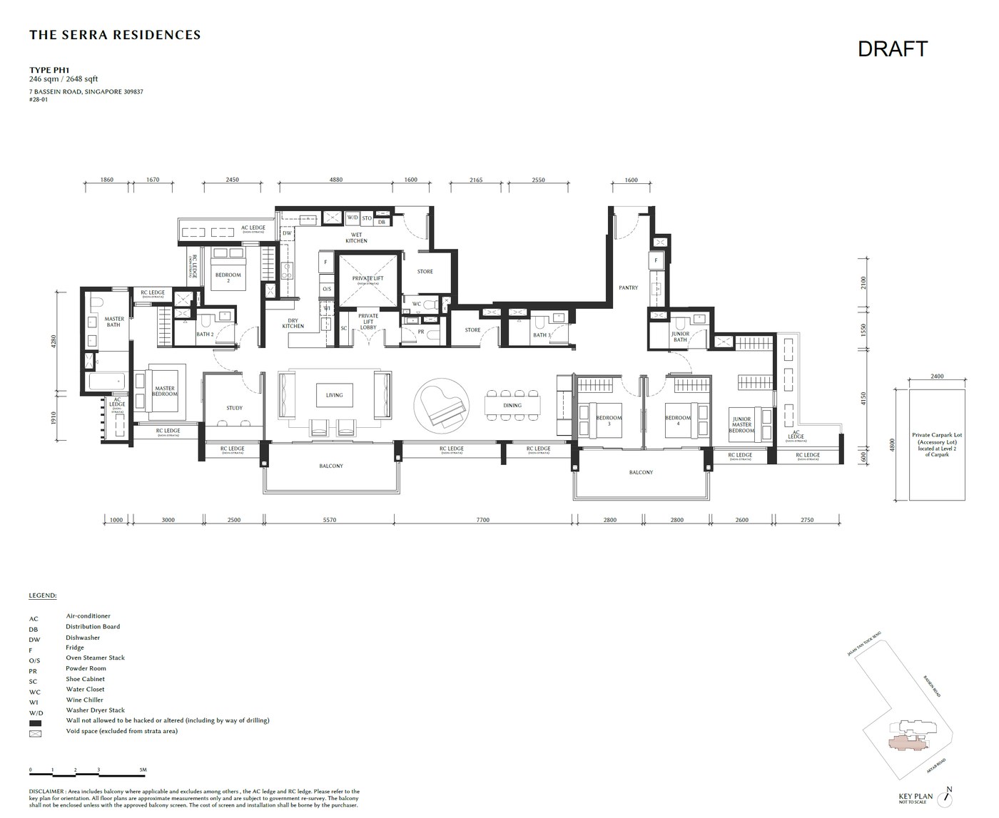 The Summit Type PH1 Penthouse floor plan, 2648 sqft